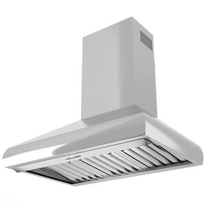 XO 36 in. Ducted Chimney Style Range Hood with 1000 CFM, 3 Fan Speeds & 2 LED Lights - Stainless Steel, , hires