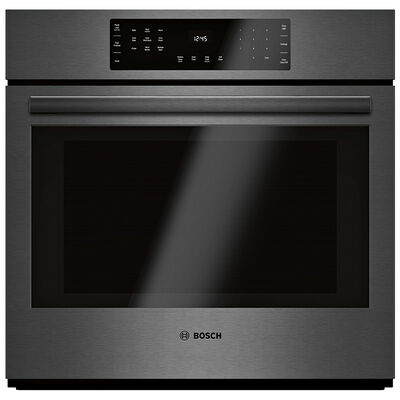 Bosch 800 Series 30" 4.6 Cu. Ft. Electric Smart Wall Oven with True European Convection & Self Clean - Black Stainless Steel | HBL8443UC