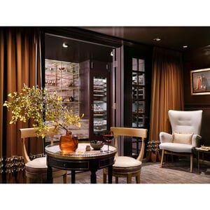 Signature Kitchen Suite Instaview 18 in. Built-in Smart Wine Cooler with Metal & Wood Racks, Dual Temperature Zones & 71 Bottle Capacity - Custom Panel Ready, , hires