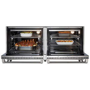 Wolf 60 in. 8.8 cu. ft. Standard Convection Double Oven Gas Range with 6 Sealed Burners & Griddle - Stainless Steel, , hires
