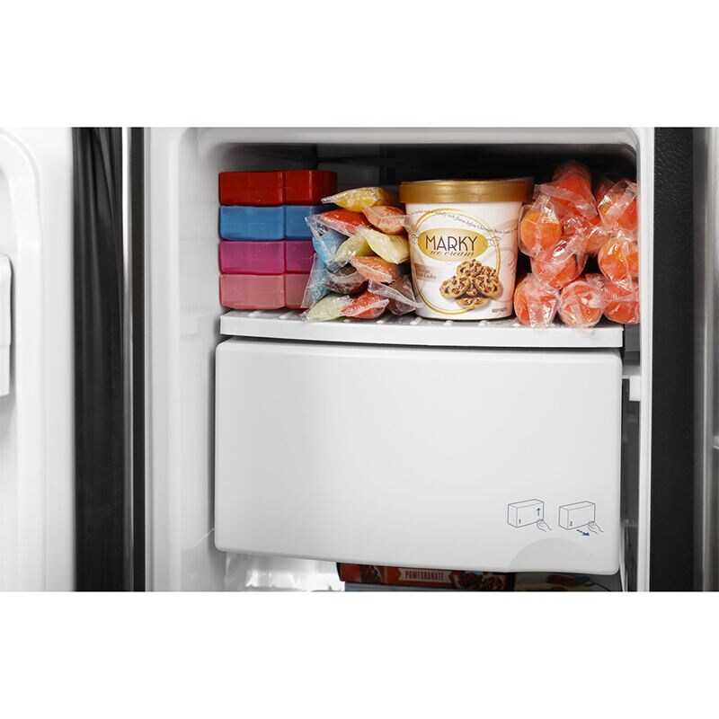 GE 36 in. 25.3 cu. ft. Side by Side Refrigerator with Ice & Water Dispenser - Fingerprint Resistant Slate, Slate, hires