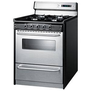 Summit 30 in. 3.7 cu. ft. Gas Range with Open Burners - Stainless Steel, , hires