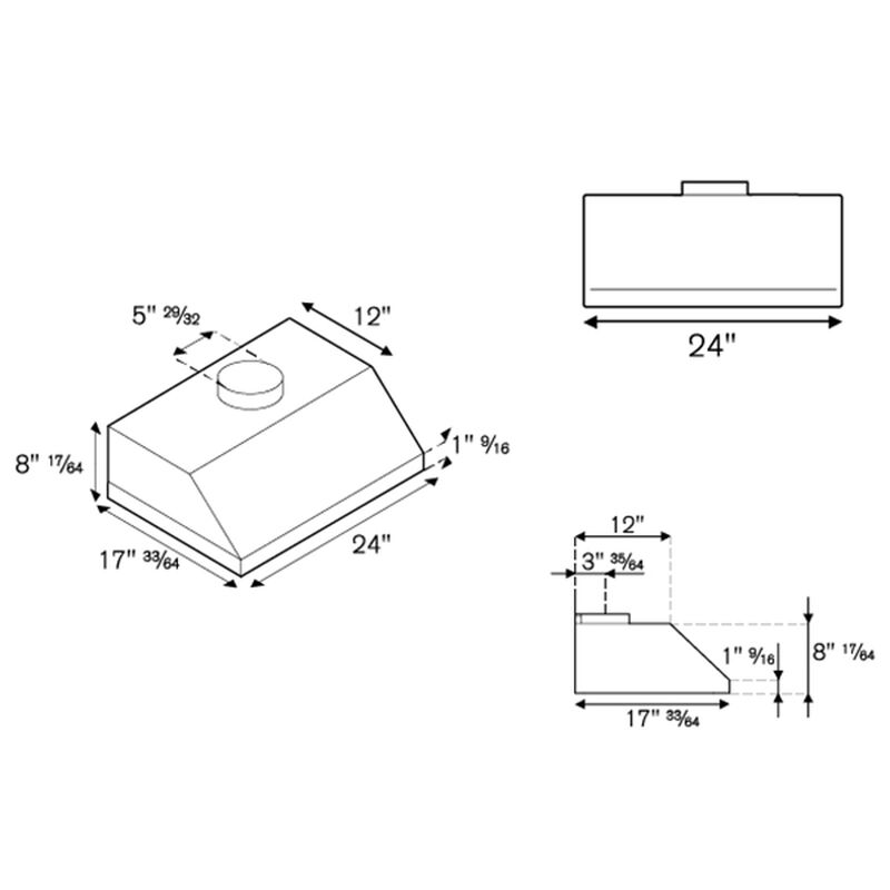 Bertazzoni Professional Series 24 in. Convertible Canopy Pro Style Style Range Hood with 400 CFM, 3 Fan Speeds & 2 LED Lights - Stainless Steel, , hires