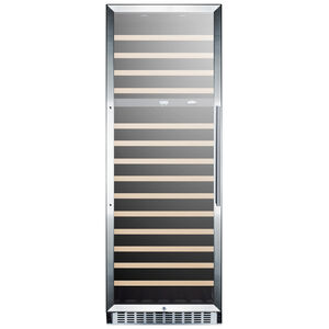 Summit 24" 15.9 Cu. Ft. Built-In/Freestanding Wine Cooler with 160 Bottles Capacity, Dual Temperature Zones & Digital Temperature Control - Stainless Steel, , hires