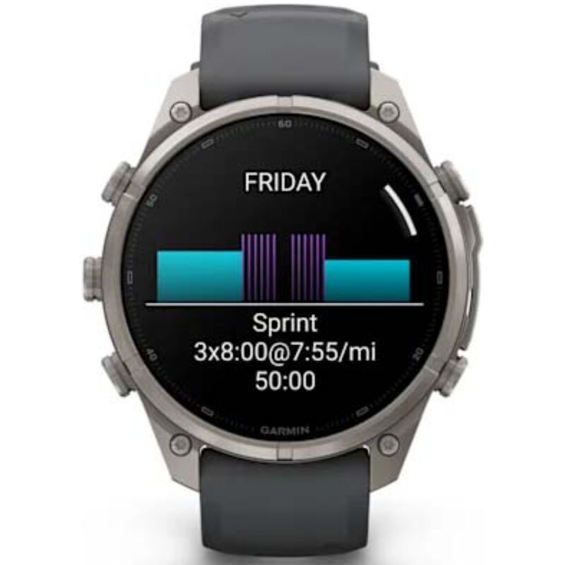 Garmin fenix 9 Pro 47 mm, AMOLED Smart Watch - Titanium with Graphite/Black Silicone Band, , hires