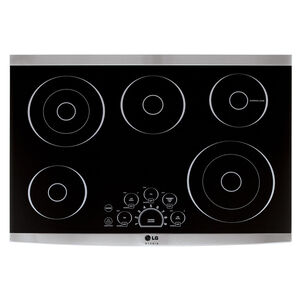 LG Studio 30 in. Electric Cooktop with 5 Smoothtop Burners - Stainless Steel, , hires