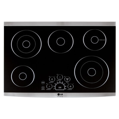 LG Studio 30 in. Electric Cooktop with 5 Smoothtop Burners - Stainless Steel | LSCE305ST