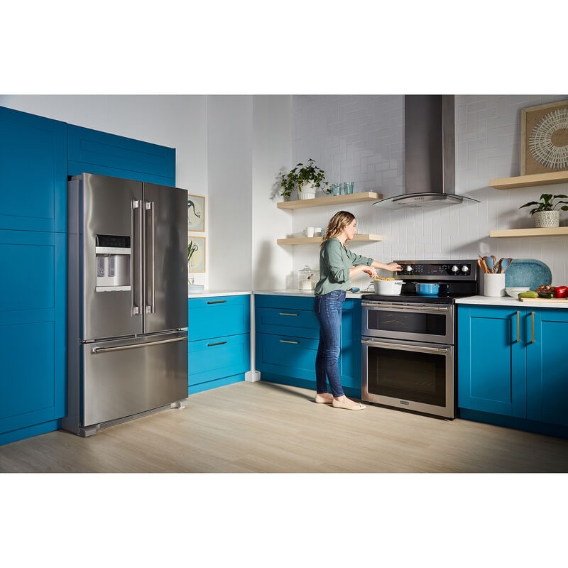 Maytag 36 in. 24.7 cu. ft. French Door Refrigerator with Ice & Water Dispenser - Fingerprint Resistant Stainless Steel, , hires