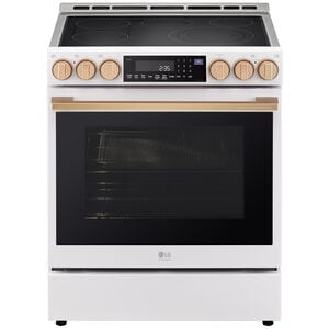 LG Studio 30 in. 6.3 cu. ft. Smart Air Fry True European Convection Slide-In Electric Range with Radiant Burners - Essence White, , hires