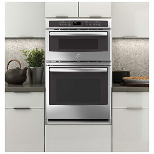 GE 27 in. 6 cu. ft. Electric Microwave/Wall Oven Combo with Sensor Cooking - Stainless Steel, Stainless Steel, hires