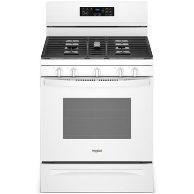 Whirlpool 30 in. 5 cu. ft. Air Fry Standard Convection Gas Range with 5 Sealed Burners - White | WFG550S0LW