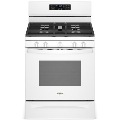 Whirlpool 30 in. 5.0 cu. ft. Air Fry Convection Oven Freestanding Gas Range with 5 Sealed Burners - White | WFG550S0LW