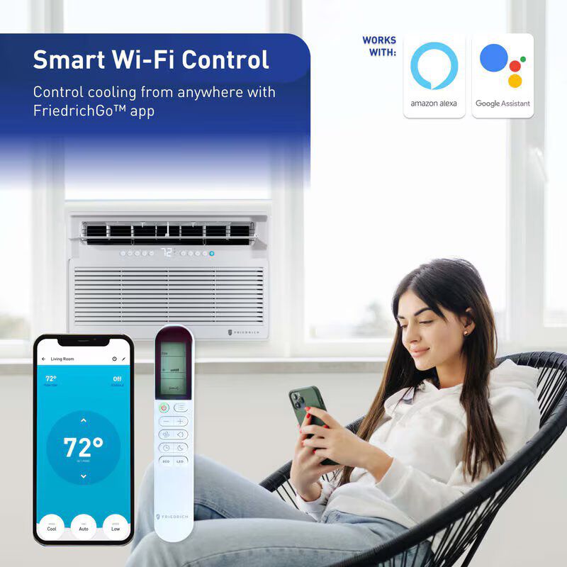 Friedrich Chill Premier Series 15,000 BTU Smart Energy Star Window/Wall Air Conditioner with Inverter & Sleep Mode - White, , hires