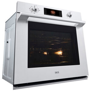 SKS 30 in. 4.7 cu. ft. Smart Steam Electric Single Wall Oven with True European Convection - Stainless Steel, , hires