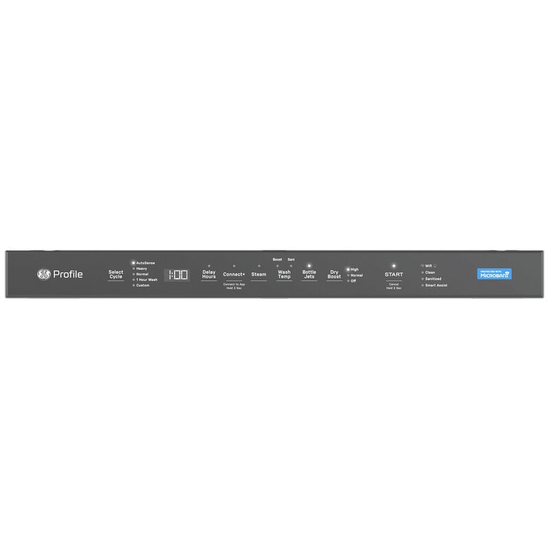 GE Profile 24 in. Top Control Smart Dishwasher with 44 dBa Sound Level, 3rd-Rack & Dry Boost - Fingerprint Resistant Stainless, , hires