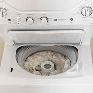 GE 24 in. Laundry Center with 2.3 cu. ft. Washer with 11 Wash Programs & 4.4 cu. ft. Gas Dryer with 4 Dryer Programs & Wrinkle Care - White, , hires