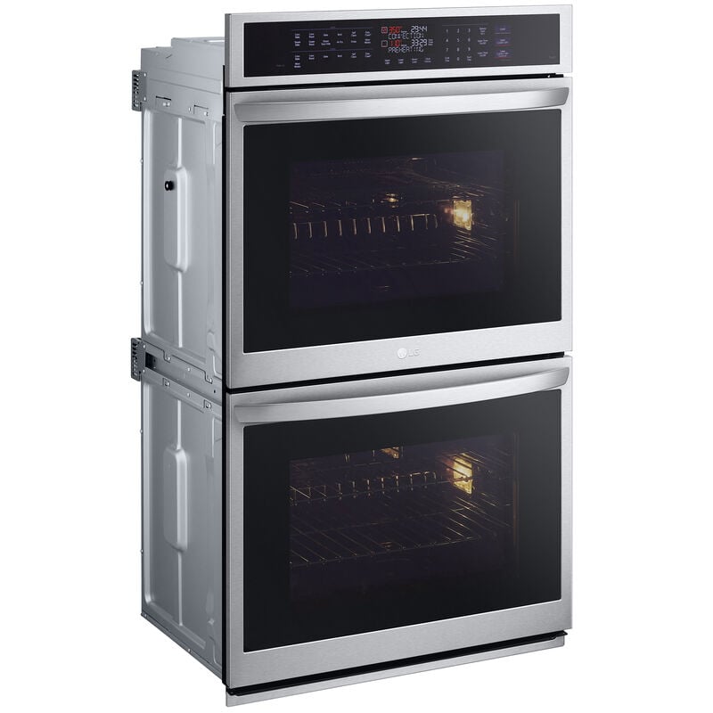 LG 30 in. 9.4 cu. ft. Smart Front Control SteamElectric Double Wall Oven with True European Convection - PrintProof Stainless Steel, , hires