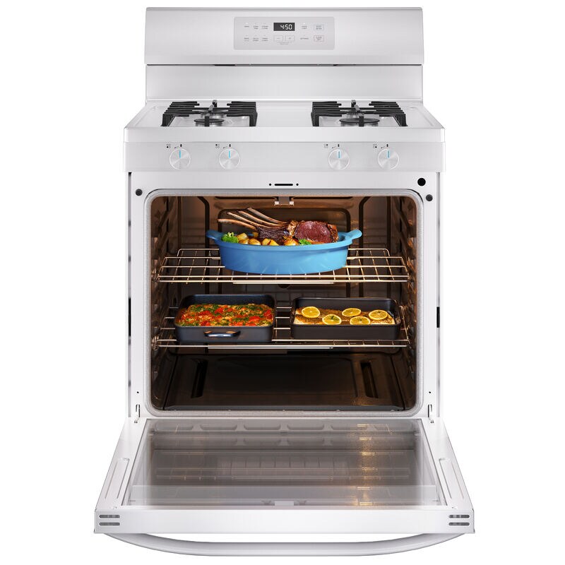 Midea 30 in. 6.1 cu. ft. Gas Range with 4 Sealed Burners - White, White, hires