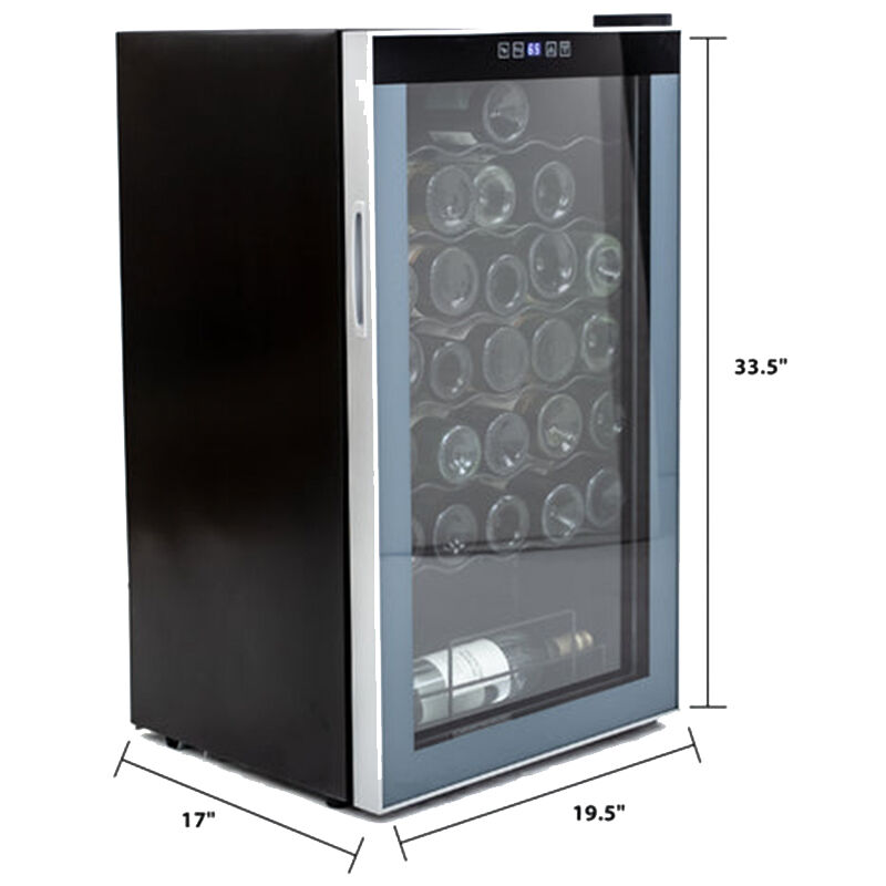 Avanti 20 in. Freestanding Wine Cooler with Wire Racks, Single Temperature Zone & 34 Bottle Capacity - Platinum, , hires