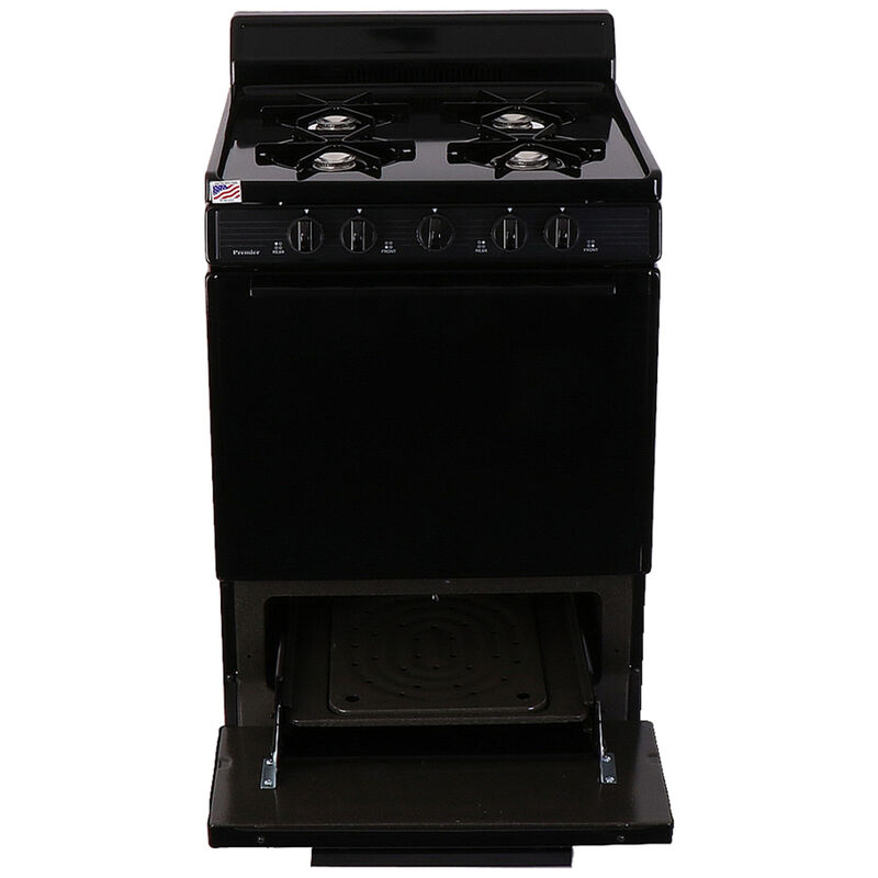 Premier 24 in. 3 cu. ft. Gas Range with Open Burners - Black, Black, hires