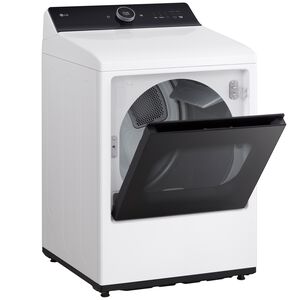 LG 27 in. 7.3 cu. ft. Smart Gas Dryer with EasyLoad Door, AI Sensor Dry, TurboSteam Technology, Sanitize & Steam Cycle - Alpine White, Alpine White, hires