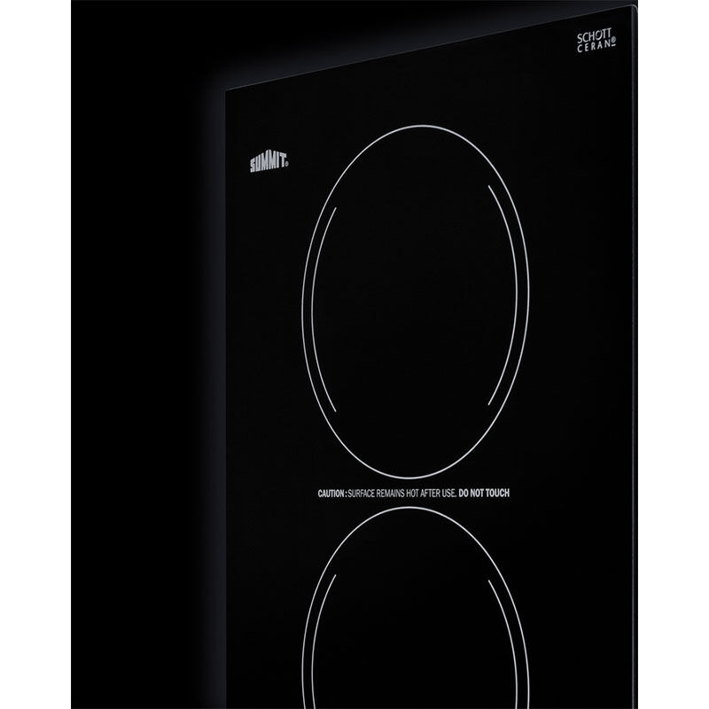 Summit 12 in. Electric Cooktop with 2 Smoothtop Burners - Black, , hires