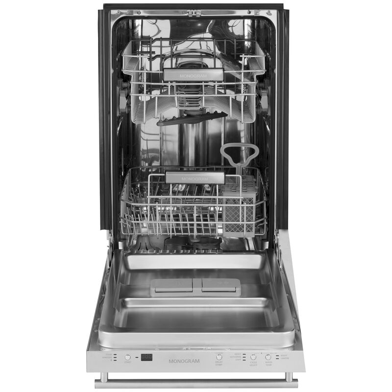 Monogram 18 in. Built-In Dishwasher with Top Control, 46 dBA Sound Level, 8 Place Settings, 3 Wash Cycles & Sanitize Cycle - Custom Panel Ready, , hires