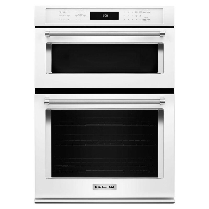 KitchenAid 27inch 5.7 Cu. Ft. Electric Oven/Microwave Combo Wall Oven with  True European Convection & Self Clean - White