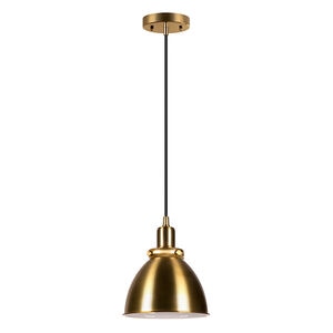 Hudson & Canal Madison 8 in. Pendant with Brass Fixture - Brass Shade, , hires