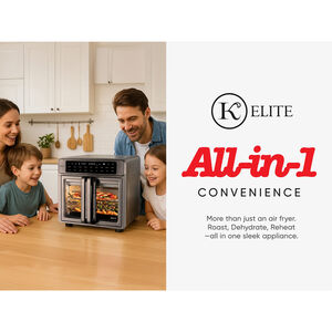 Kitchen Elite 16 Quart French Door Air Fryer Oven Countertop Convection Cooker with LED Display - Stainless Steel, , hires
