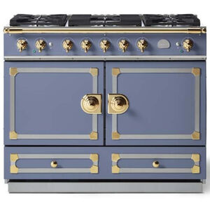 La Cornue Cornufe Series 43 in. 4.6 cu. ft. Standard Convection Double Oven Dual Fuel Range with 5 Sealed Burners - Provence Blue, , hires