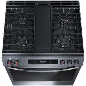 Frigidaire Gallery 30 in. 6 cu. ft. Air Fry True European Convection Steam Gas Range with 5 Sealed Burners & Griddle - Black Stainless, , hires