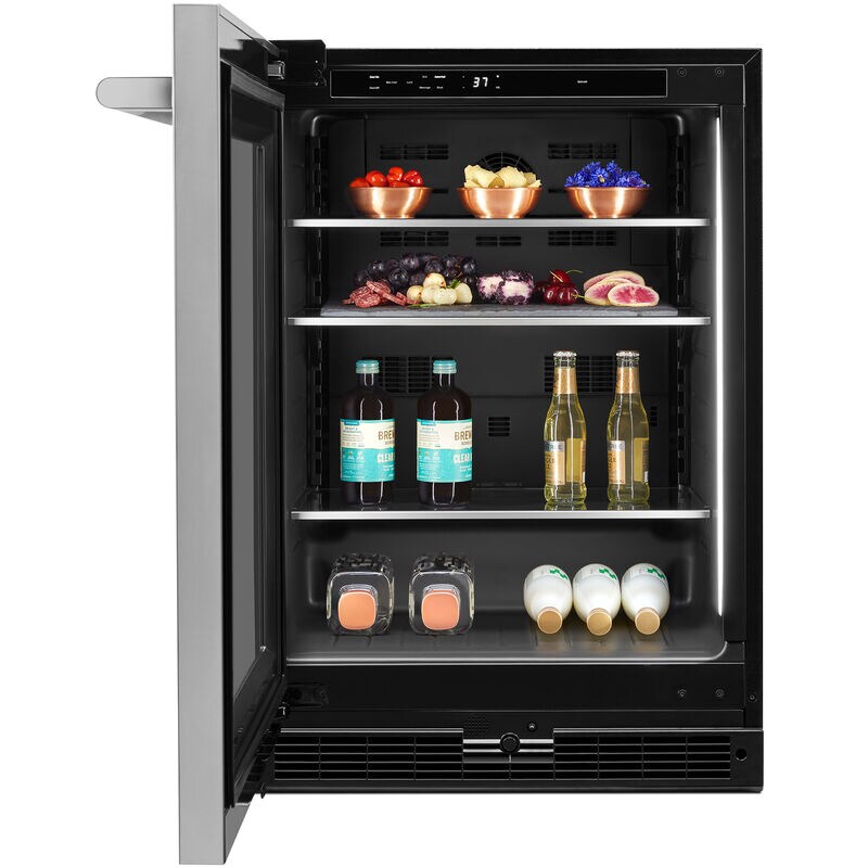 JennAir Rise 24 in. 5.2 cu. ft. Left-Hinged Built-In Undercounter Refrigerator - Stainless Steel, , hires