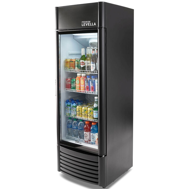 Premium Levella 23 in. 9.0 cu. ft. Beverage Center with Adjustable Shelves & Customizable Lightbox - Black, , hires
