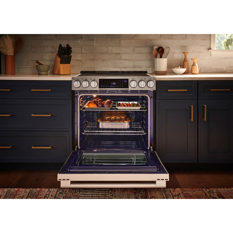 LG Studio 30 in. 6.3 cu. ft. Smart Air Fry True European Convection Slide-In Electric Range with 5 Induction Burners - Stainless Steel, , hires