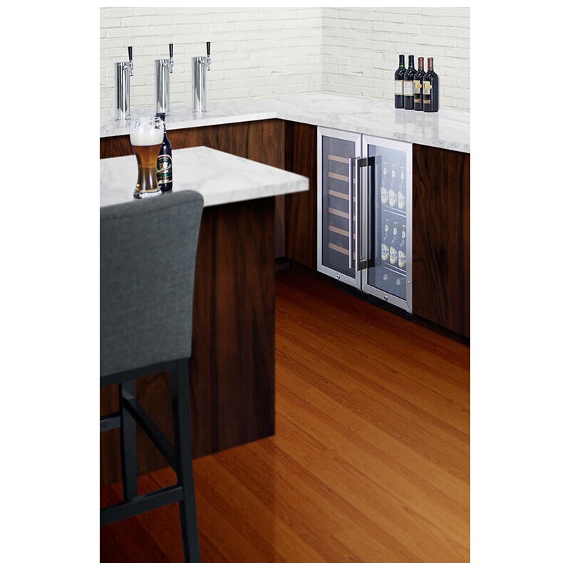 Summit Commercial 15 in. 2.5 cu. ft. Built-In/Freestanding Beverage Center with Adjustable Shelves & Digital Control - Stainless Steel, , hires