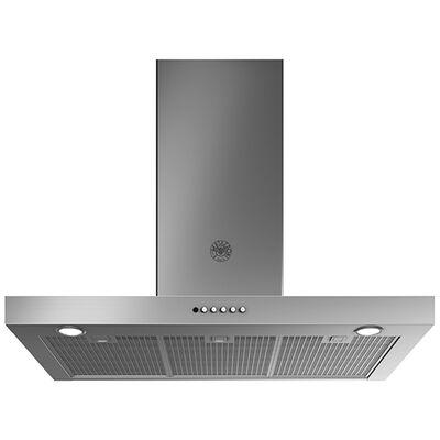 Bertazzoni 36 in. Convertible Chimney Style Range Hood with 600 CFM, 3 Fan Speeds & 2 LED Lights - Stainless Steel | KT36XT