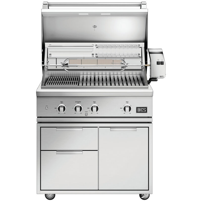 DCS Series 9 36 in. 3-Burner Built-In Liquid Propane Gas Grill with Rotisserie & Smoke Box - Stainless Steel, , hires