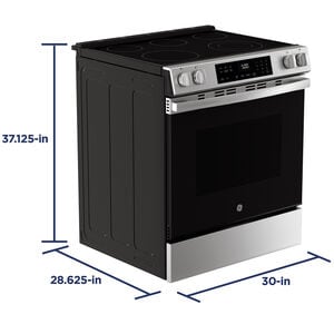 GE 30 in. 5.3 cu. ft. Oven Slide-In Electric Range with 5 Radiant Burners - Stainless Steel, , hires