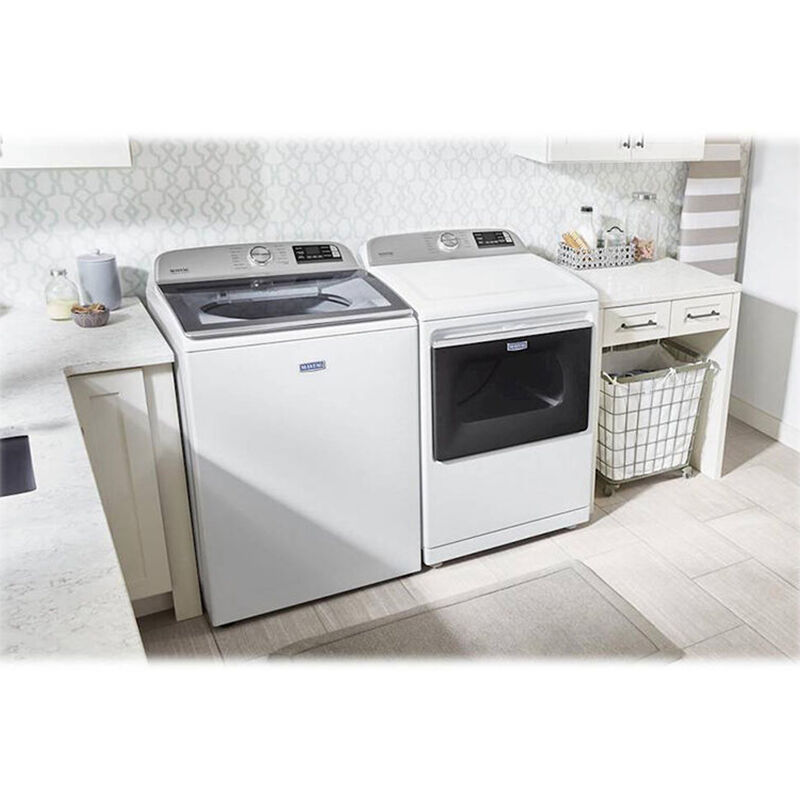 Maytag 27 in. 5.3 cu. ft. Smart Top Load Washer with Extra Power Button & Sanitize with Oxi - White, White, hires