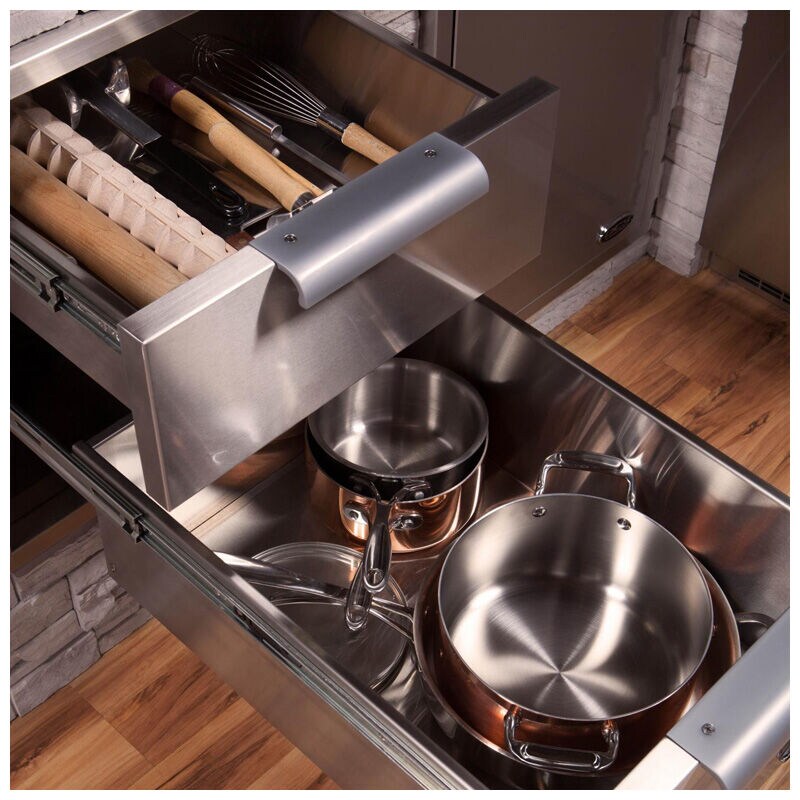 DCS 20 in.Outdoor Kitchen Built-In Double Tower Storage Drawer - Stainless Steel, , hires
