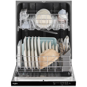 Whirlpool 24 in. Top Control Dishwasher with 55 dBa Sound Level & Pocket - Stainless Steel, Stainless Steel, hires