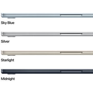 Apple MacBook Air (2025) 15.3 in. Notebook with Apple Intelligence, Apple M4 10-Core CPU, 10-Core GPU, 24 GB RAM, 512 GB SSD, up to 18 Hrs. of Battery Life & Mac OS - Midnight, , hires