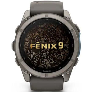 Garmin fenix 9 51 mm, AMOLED Smart Watch - Titanium with Pebble Gray Silicone Band, , hires