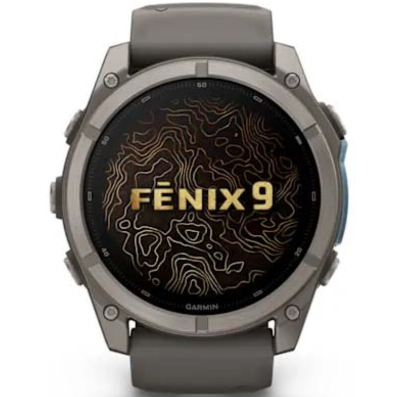 Garmin fenix 9 51 mm, AMOLED Smart Watch - Titanium with Pebble Gray Silicone Band, , hires