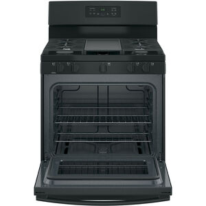 GE 30 in. 5 cu. ft. Gas Range with 5 Sealed Burners & Griddle - Black, Black, hires