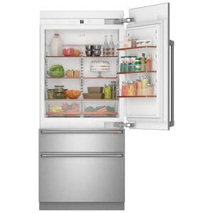 Cafe 36 in. 20.1 cu. ft. Built-In Smart Counter Depth Bottom Freezer Refrigerator with Ice Maker - Stainless Steel, , hires