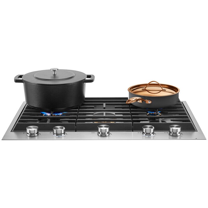 JennAir Euro-Style 30 in. 5-Burner Natural Gas Cooktop with Simmer Burner & Power Burner - Stainless Steel, , hires