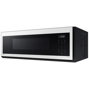 Samsung Bespoke 30 in. 1.1 cu. ft. 1100W Low Profile Smart Over-the-Range Microwave with 400 CFM - White Glass, , hires