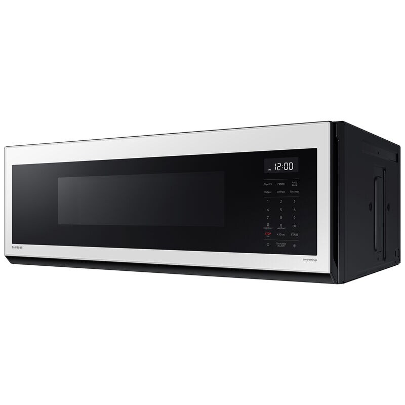Samsung Bespoke 30 in. 1.1 cu. ft. 1100W Low Profile Smart Over-the-Range Microwave with 400 CFM - White Glass, , hires